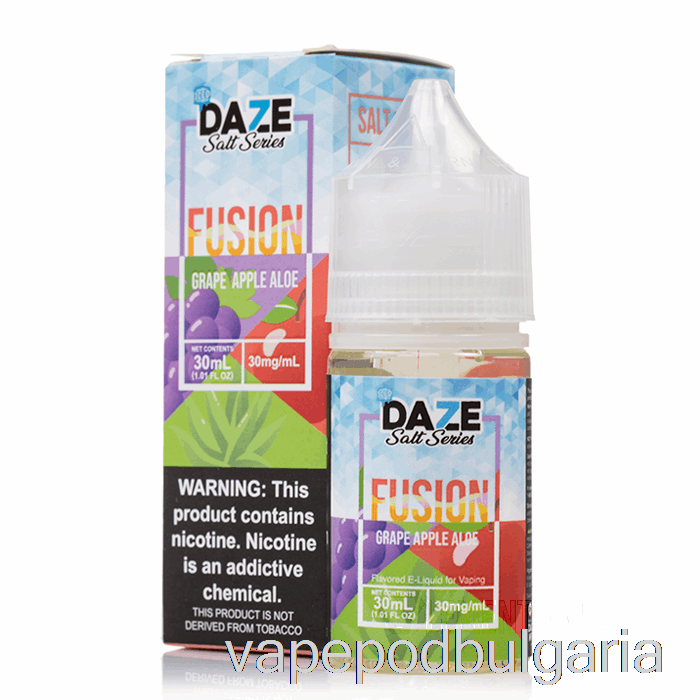 Vape Течности ледено грозде ябълка алое - 7 Daze фюжън сол - 30ml 50mg